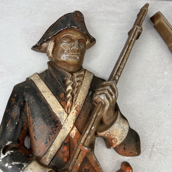 3 Vintage Sexton Cast Metal‎ Continental Army Minuteman Soldiers & BugleWall Art - Picture 5 of 16